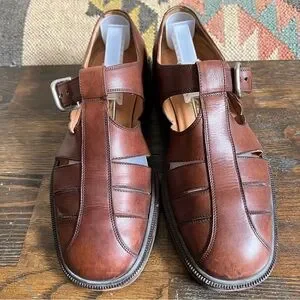 Salvatore Ferragamo Brown Leather Fisherman Sandals Men Sz 11 EE SANDALOSAMUELMOGANO1.  main image 4